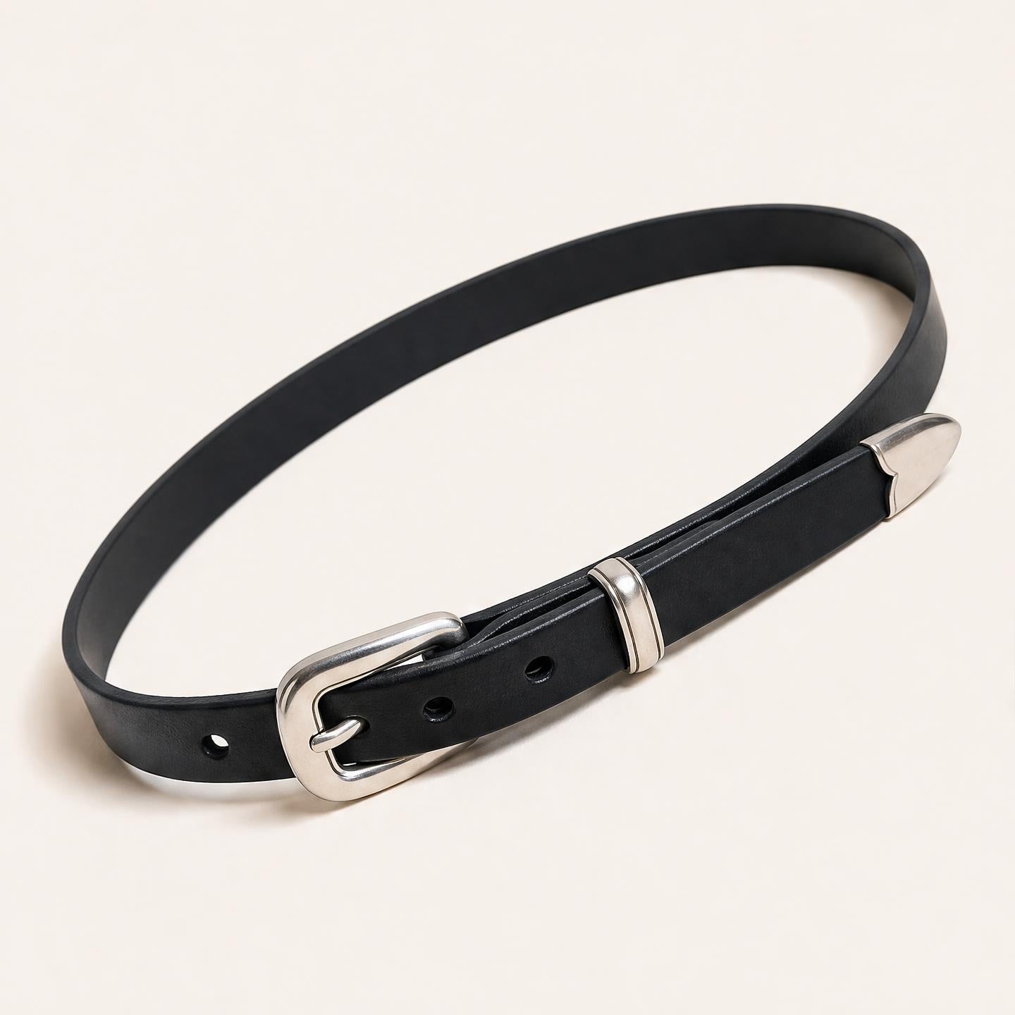 Nº1031 Black Narrow Americana Belt