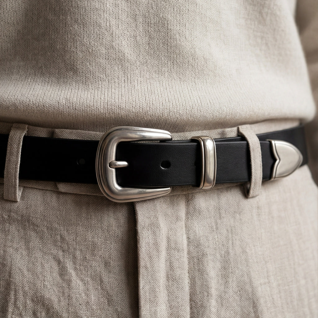 Nº1031 Black Narrow Americana Belt