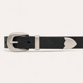 Nº2032 Black Tapered Belt with Silver Buckle