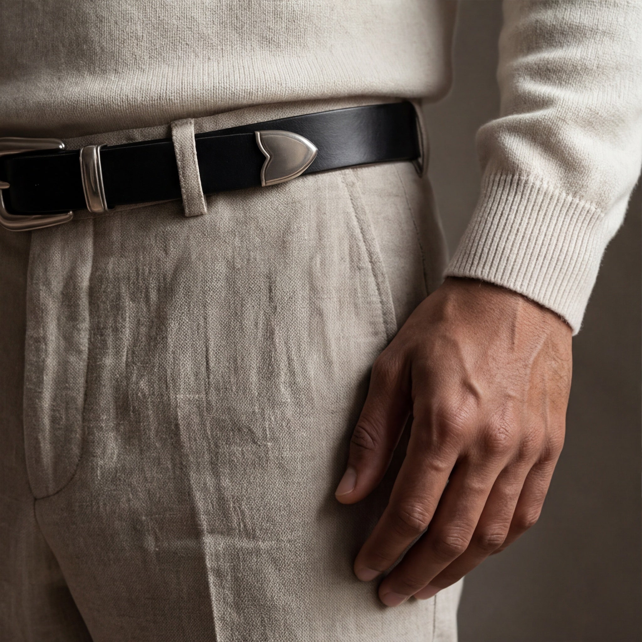 Nº1031 Black Narrow Americana Belt