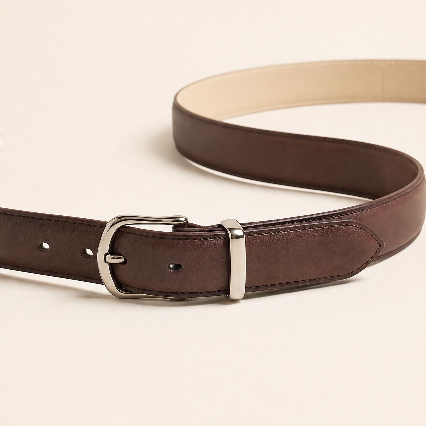 Nº4112 Dress Belt in Brown Calfskin