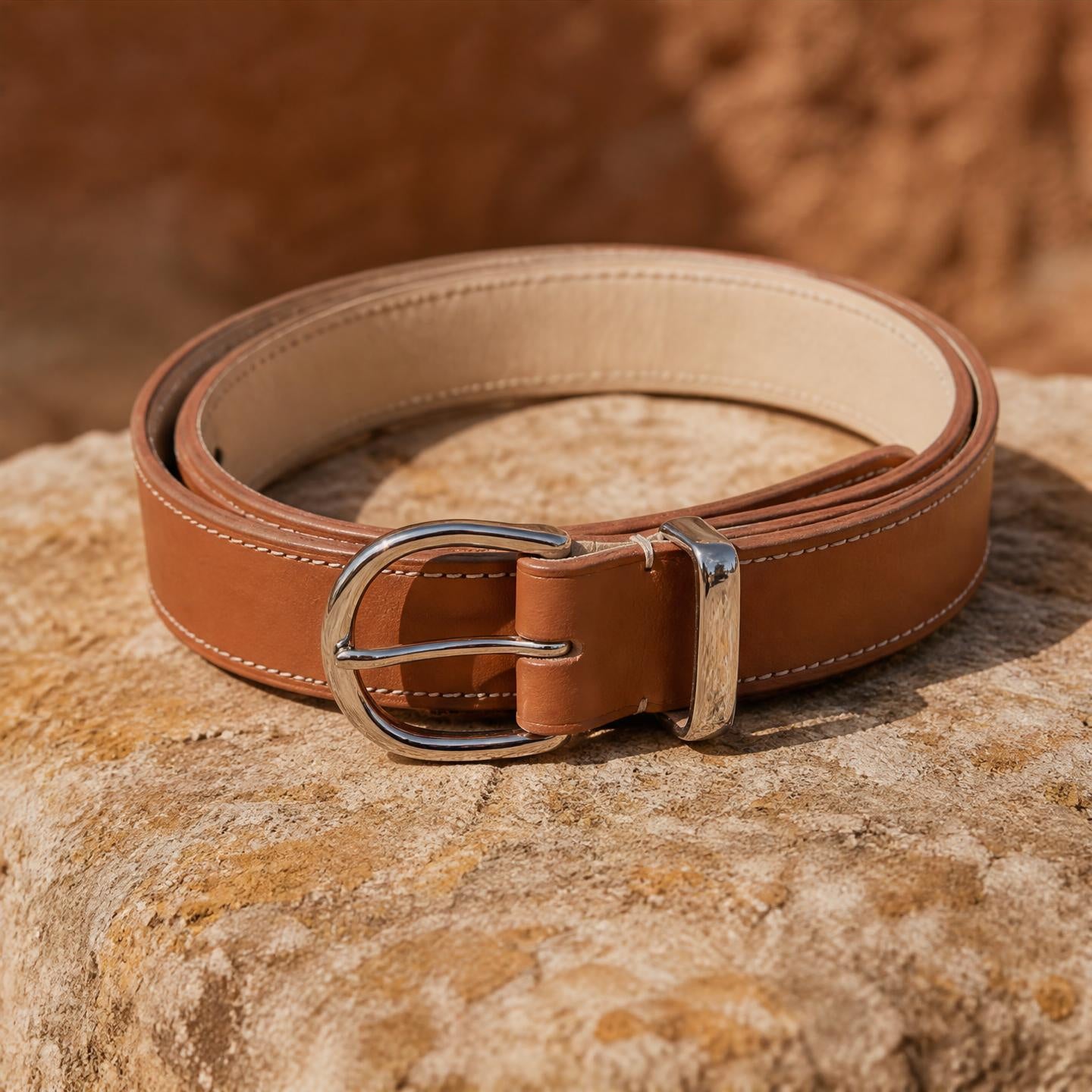 Nº3112 Lined Dress Belt in Cognac