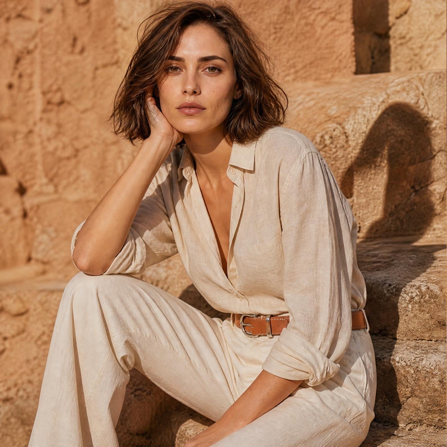 Nº3112 Lined Dress Belt in Cognac
