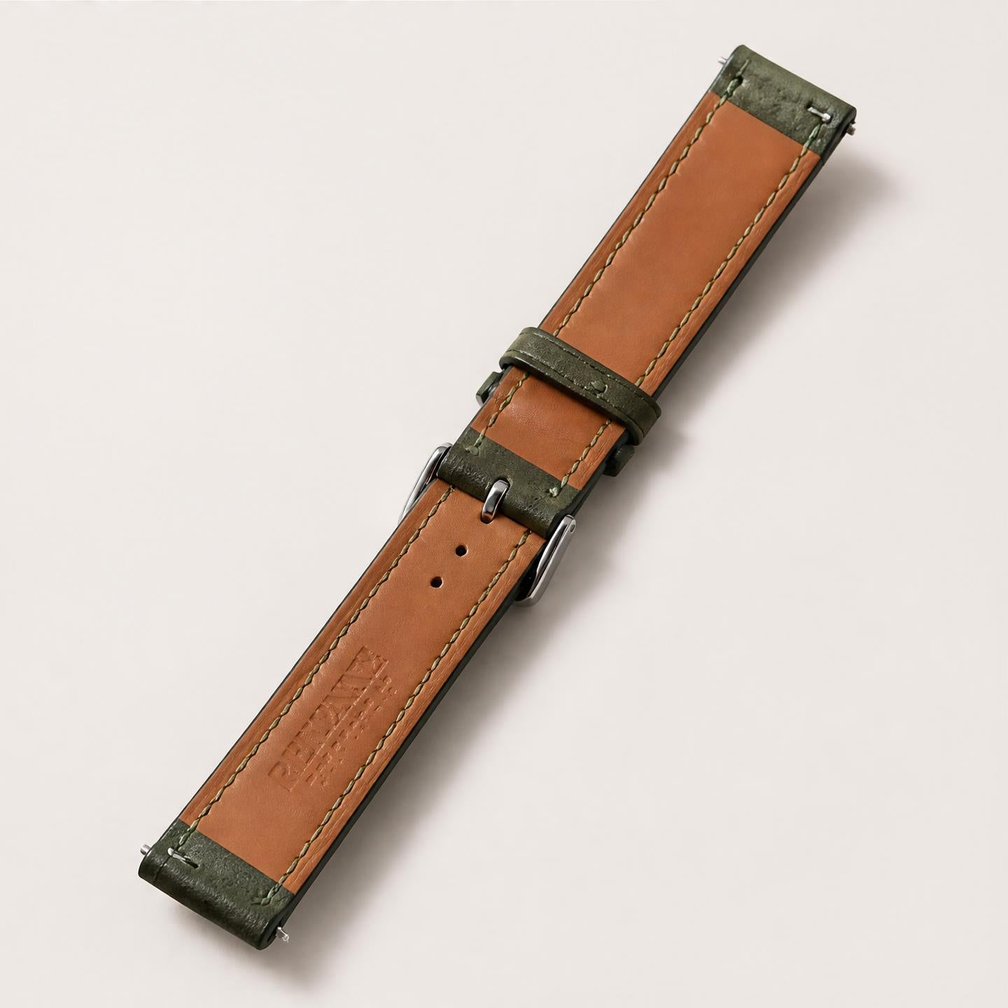 Watch Strap in Green Calfskin